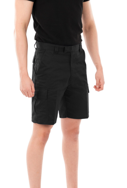 Mens black cargo work shorts Police Supplies