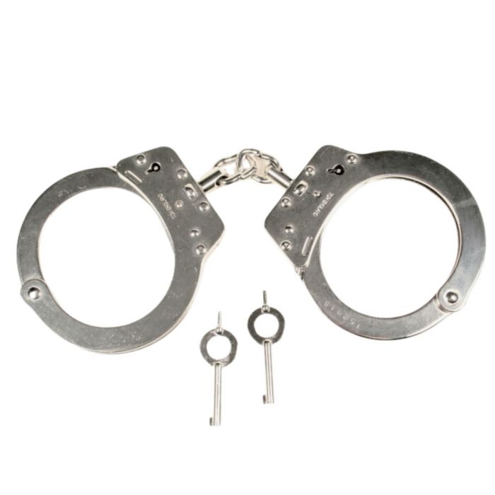 TCH Dual Key Standard Chain Nickel Handcuffs