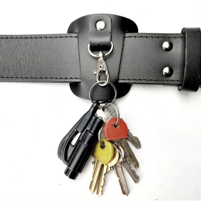 Leather belt hot sale key holder