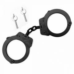 TCH Hinge Superior Black Handcuffs - Police Supplies